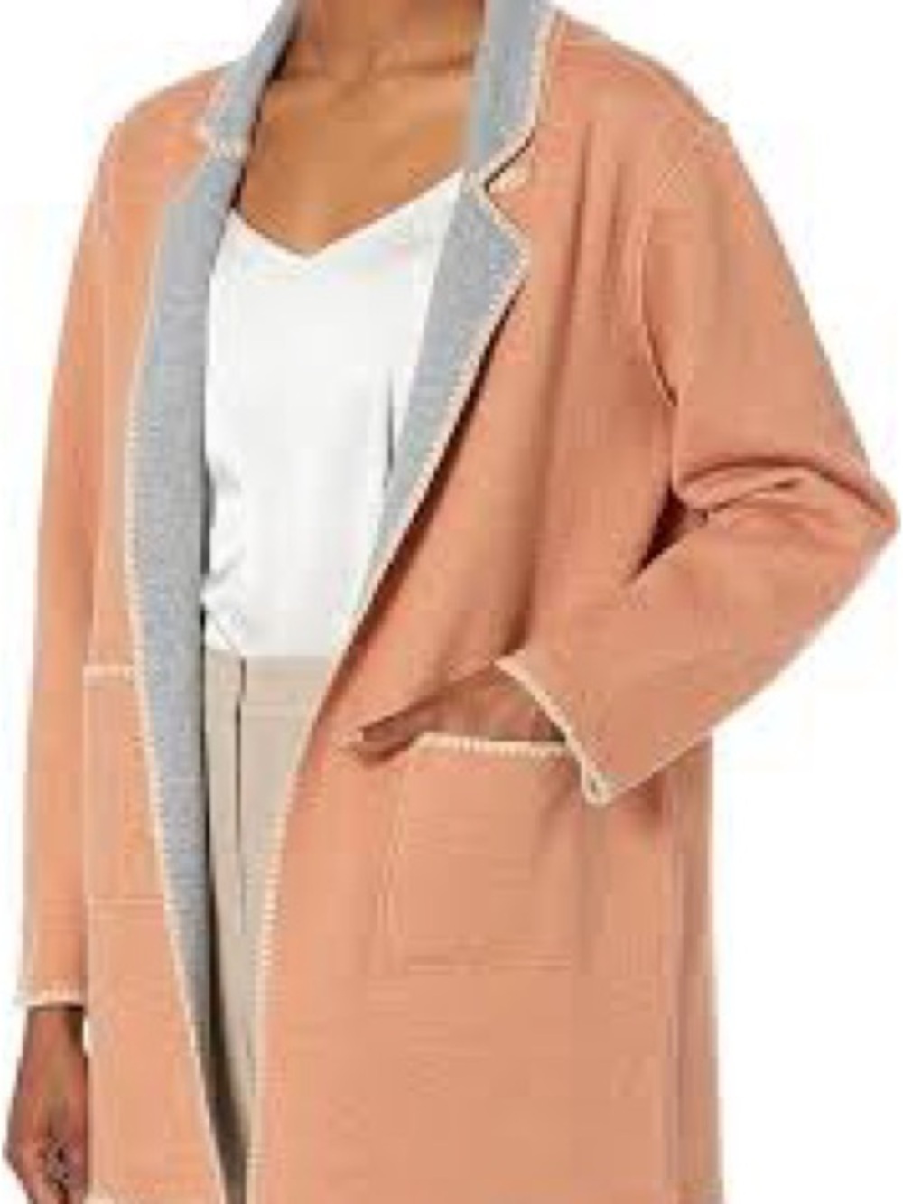 NIC+ZOE Cool Nights Reversible Knit Jacket Copper Orange Gray Great Condition